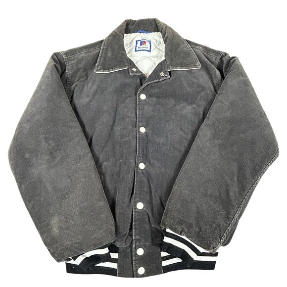Rennoc Other - Vintage Rennoc Corduroy Jacket Black Gray Medium Quilted Lining Made in USA